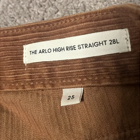 Denim Forum The Arlo Hi-Rise Straight Corduroy Pant in gold rush brown - size 25 - Picture 10 of 11